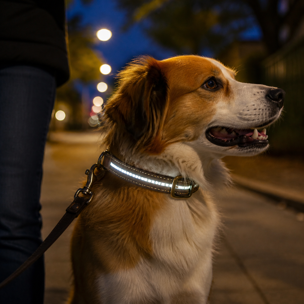 Z50 reflective dog collar for evening walks